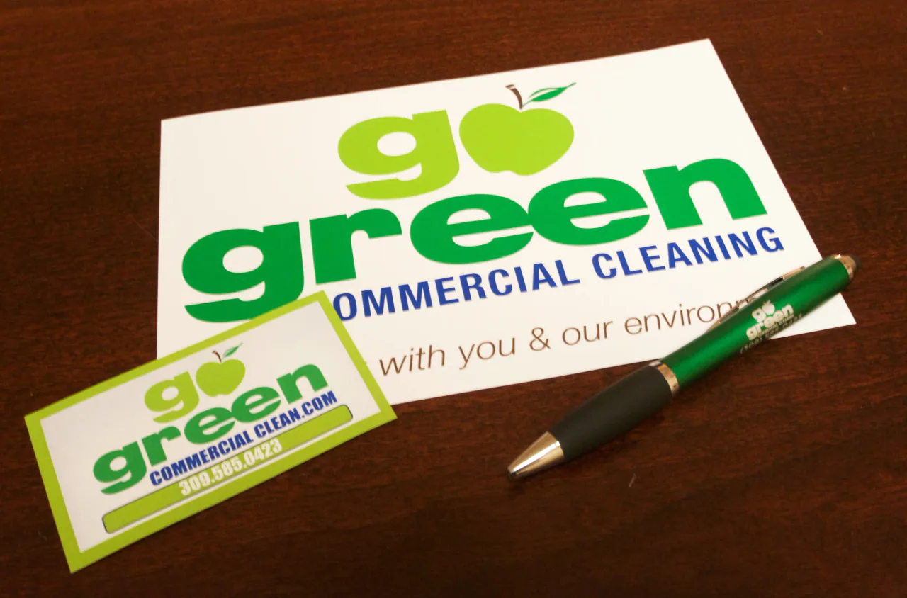 Go Green business cards and pen